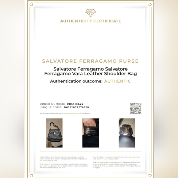 VTG Authenticated Salvatore Ferragamo shoulder bag leather black silver metal - Picture 3 of 9